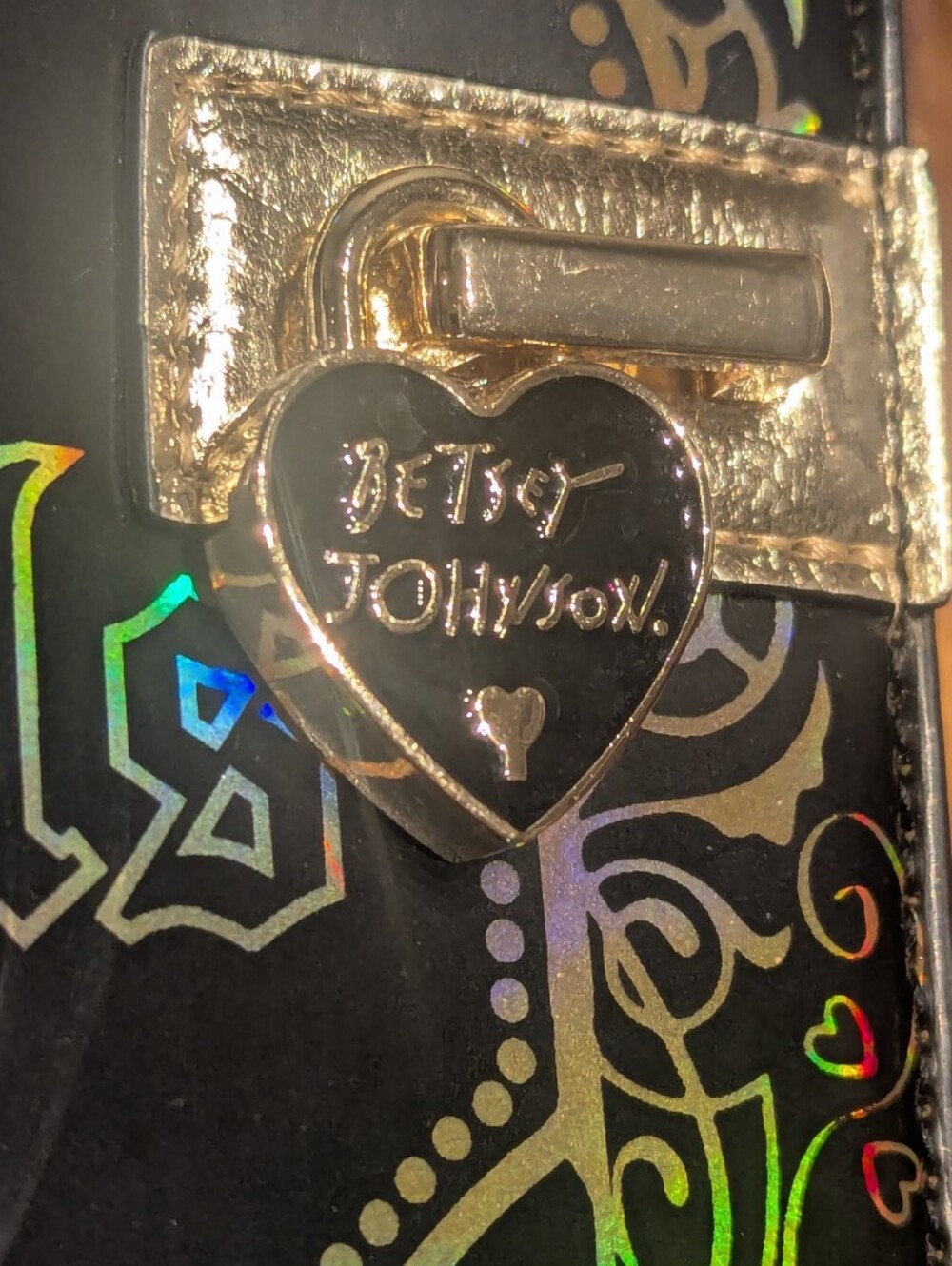 Betsey Johnson Kitsch Holographic Book Of Spells Crossbody Purse - Picture 5 of 14
